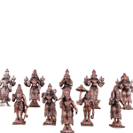 Pure Copper Vishnu Dashavatar Idol Set | 3.5" Sacred Collection | 1.044kg Handcrafted Masterpiece | Complete Avatar Series | Jaipurio